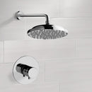 Mario Chrome Thermostatic Shower Faucet Set with 9" Rain Shower Head - Stellar Hardware and Bath 