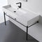 Teorema 2 Ceramic Console Sink and Matte Black Stand - Stellar Hardware and Bath 