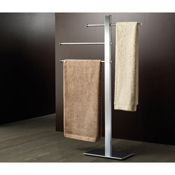 Bridge Square Chromed Brass Towel Stand - Stellar Hardware and Bath 