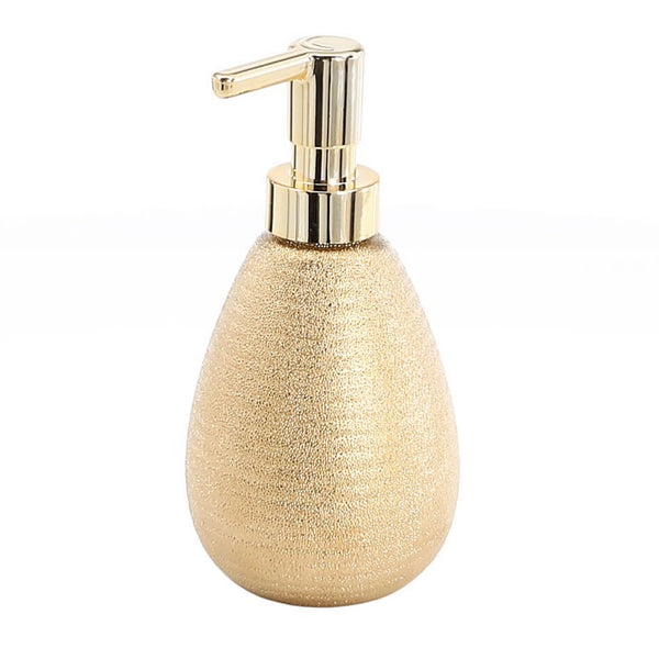 Astrid Gold Soap Dispenser Made From Pottery - Stellar Hardware and Bath 