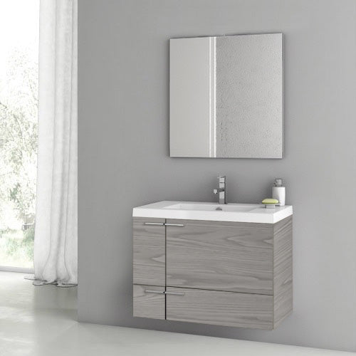 31 Inch Grey Walnut Bathroom Vanity Set - Stellar Hardware and Bath 