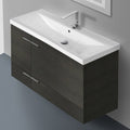 39 Inch Wenge Wall Mounted Vanity with Ceramic Sink - Stellar Hardware and Bath 