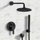 Orsino Matte Black Shower System with 8" Rain Shower Head and Hand Shower - Stellar Hardware and Bath 