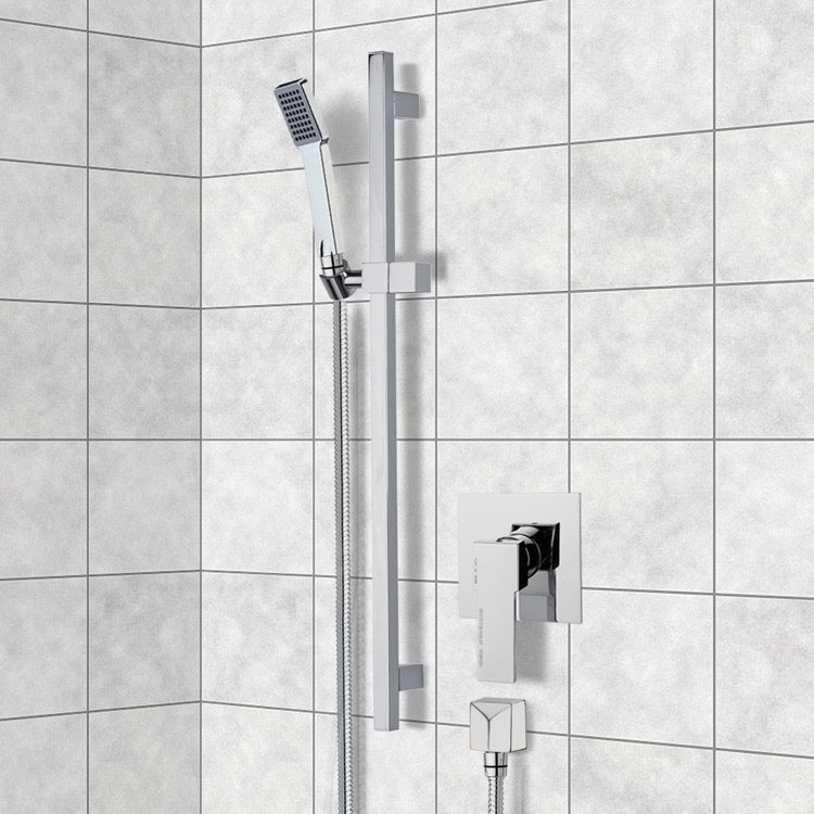 Autunno Chrome Slidebar Shower Set With Hand Shower - Stellar Hardware and Bath 