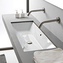 Teorema 2 Rectangular White Ceramic Trough Undermount Sink - Stellar Hardware and Bath 