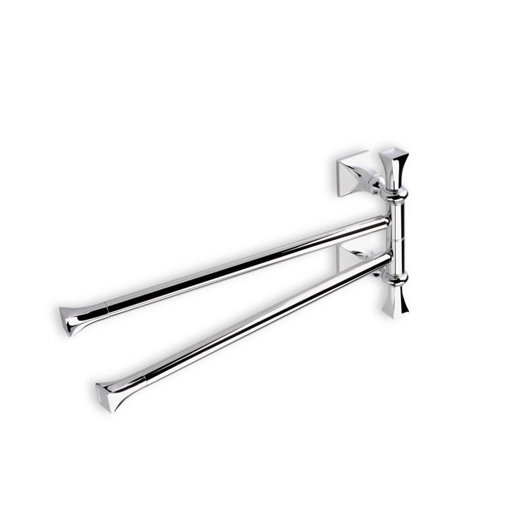 Prisma Chrome 17 Inch Classic-Style Swivel Double Towel Bar - Stellar Hardware and Bath 