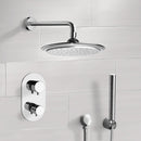 Orsino Chrome Thermostatic Shower System with 9" Rain Shower Head and Hand Shower - Stellar Hardware and Bath 