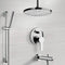 Galiano Chrome Tub and Shower System with Rain Ceiling Shower Head and Hand Shower - Stellar Hardware and Bath 