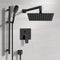 Galiano Matte Black Shower Set With Rain Shower - Stellar Hardware and Bath 