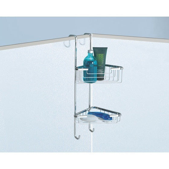 Wire Over-the-Door Corner Double Shower Basket - Stellar Hardware and Bath 