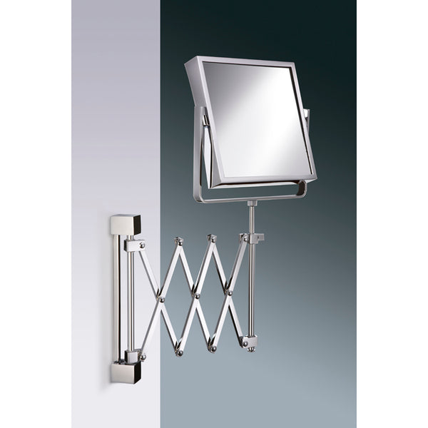 Mirror Collection Square Wall Mounted Extendable 3x or 5x Brass Magnifying Mirror - Stellar Hardware and Bath 