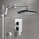 Rendino Chrome Shower System with 10" Rain Shower Head and Hand Shower - Stellar Hardware and Bath 