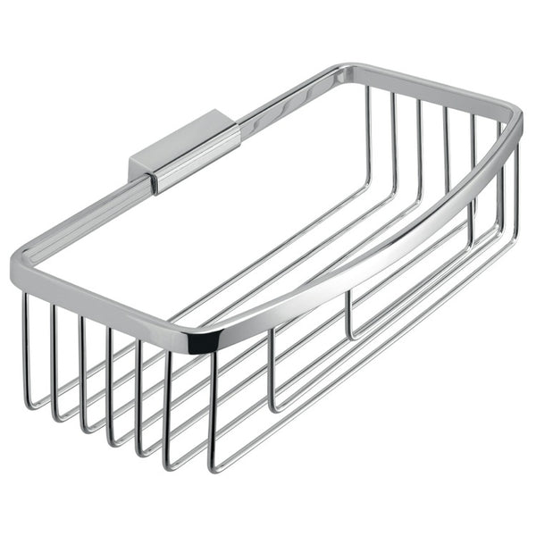 Trinidad Rectangular Chromed Stainless Steel Wire Shower Basket - Stellar Hardware and Bath 