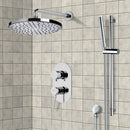 Rendino Chrome Shower System with 10" Rain Shower Head and Hand Shower - Stellar Hardware and Bath 