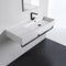 Teorema 2 Rectangular Ceramic Wall Mounted Sink, Matte Black Towel Bar Included - Stellar Hardware and Bath 