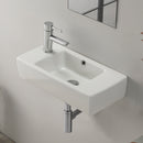 City Small Rectangular Ceramic Wall Mounted or Drop In Bathroom Sink - Stellar Hardware and Bath 