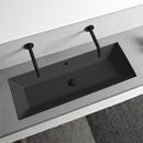 Teorema 2 Rectangular Matte Black Ceramic Trough Undermount Sink - Stellar Hardware and Bath 