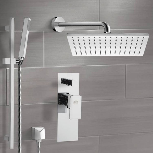 Rendino Shower System with 12" Rain Shower Head and Hand Shower - Stellar Hardware and Bath 