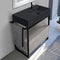 Solid Console Sink Vanity With Matte Black Ceramic Sink and Grey Oak Drawer - Stellar Hardware and Bath 