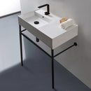 Teorema 2 Ceramic Console Sink and Matte Black Stand - Stellar Hardware and Bath 