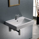 Mona Rectangular White Ceramic Wall Mounted or Drop In Bathroom Sink - Stellar Hardware and Bath 