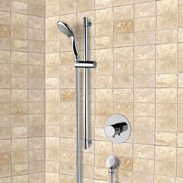 Autunno Chrome Thermostatic Slidebar Shower Set With Multi Function Hand Shower - Stellar Hardware and Bath 