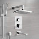 Galiano Chrome Thermostatic Tub and Shower System with 9.5" Rain Shower Head and Hand Shower - Stellar Hardware and Bath 