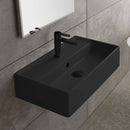 Teorema Rectangular Matte Black Ceramic Wall Mounted or Vessel Sink - Stellar Hardware and Bath 