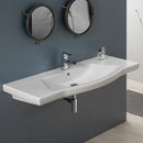 Argona Rectangle White Ceramic Wall Mounted or Drop In Sink - Stellar Hardware and Bath 