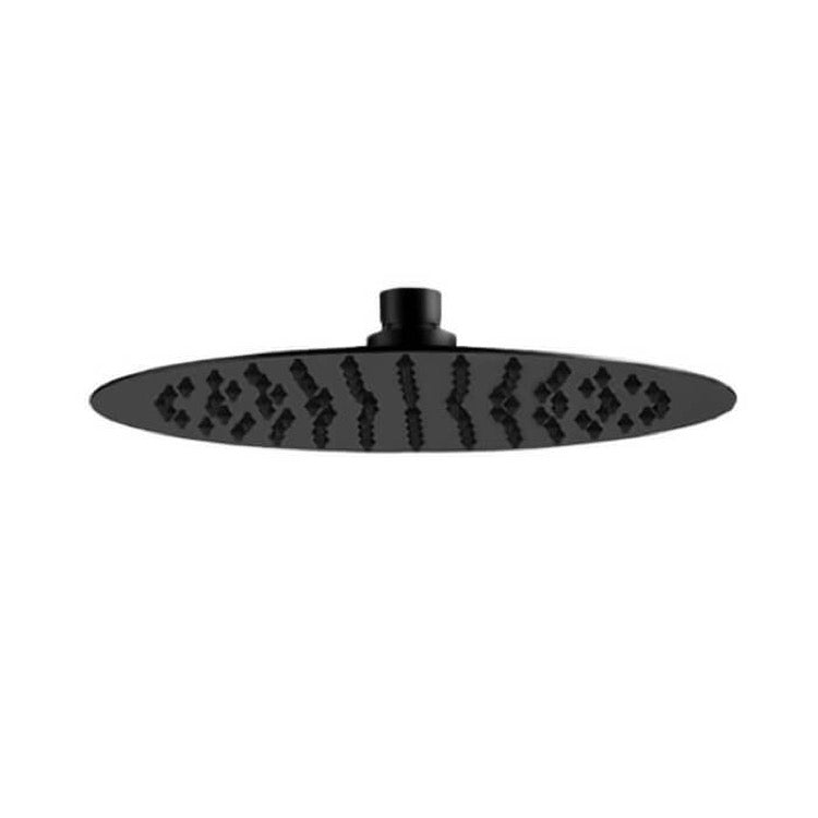 Raniero Ultra Thin 12" Matte Black Rain Shower Head - Stellar Hardware and Bath 