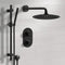 Galiano Matte Black Thermostatic Shower System with Rain Shower Head and Hand Shower - Stellar Hardware and Bath 