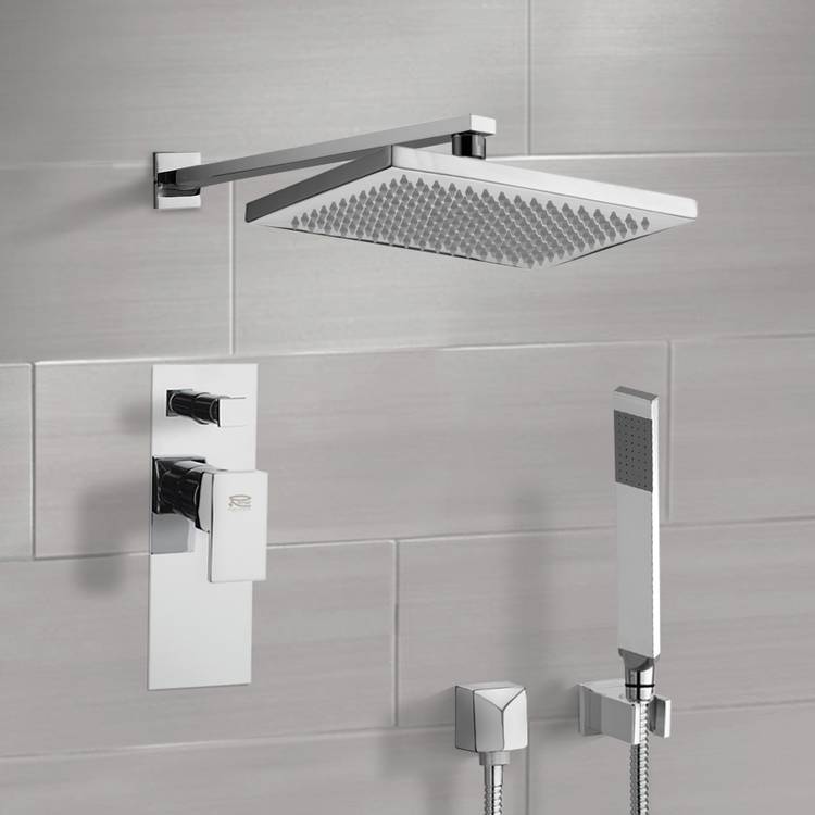 Primavera Shower System with 9.5" Rain Shower Head and Hand Shower - Stellar Hardware and Bath 