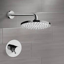 Mario Chrome Thermostatic Shower Faucet Set with 8" Rain Shower Head - Stellar Hardware and Bath 