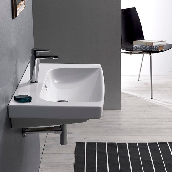 Roma Rectangle White Ceramic Wall Mounted or Drop In Sink - Stellar Hardware and Bath 