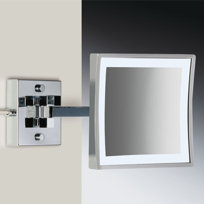 LED Mirrors Square Wall Mounted Brass LED 3x Magnifying Mirror - Stellar Hardware and Bath 