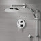 Rendino Chrome Shower System with 8" Rain Shower Head and Hand Shower - Stellar Hardware and Bath 