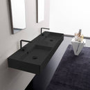 Teorema 2 Double Matte Black Ceramic Wall Mounted or Vessel Sink With Couterspace - Stellar Hardware and Bath 