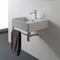 Teorema Square Wall Mounted Ceramic Sink With Polished Chrome Towel Bar - Stellar Hardware and Bath 