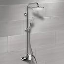 Infinity Chrome Exposed Pipe Shower System with 8" Rain Shower Head and Hand Shower - Stellar Hardware and Bath 