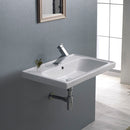 Frame Rectangle White Ceramic Wall Mounted or Drop In Sink - Stellar Hardware and Bath 