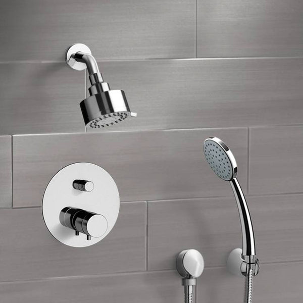 Orsino Chrome Thermostatic Shower System with Multi Function Shower Head and Hand Shower - Stellar Hardware and Bath 