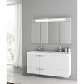 47 Inch Glossy White Bathroom Vanity Set - Stellar Hardware and Bath 