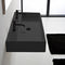 Teorema Matte Black Ceramic Trough Wall Mounted or Vessel Sink - Stellar Hardware and Bath 