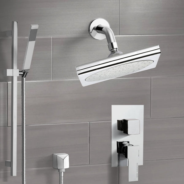 Rendino Chrome Shower System with 9" Rain Shower - Stellar Hardware and Bath 