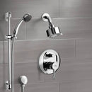 Rendino Chrome Shower System with 3" Rain Shower Head and Hand Shower - Stellar Hardware and Bath 