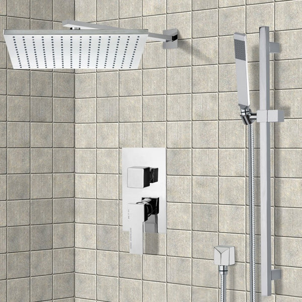 Autunno Shower System with 12" Rain Shower Head and Hand Shower - Stellar Hardware and Bath 