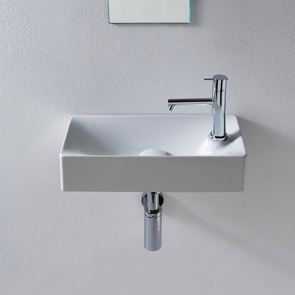 Soft Small Ceramic Wall Mounted or Vessel Sink - Stellar Hardware and Bath 