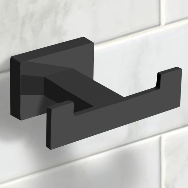 General Hotel Modern Matte Black Bathroom Hook - Stellar Hardware and Bath 