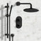 Orsino Matte Black Thermostatic Shower System with 8" Rain Shower Head and Hand Shower - Stellar Hardware and Bath 