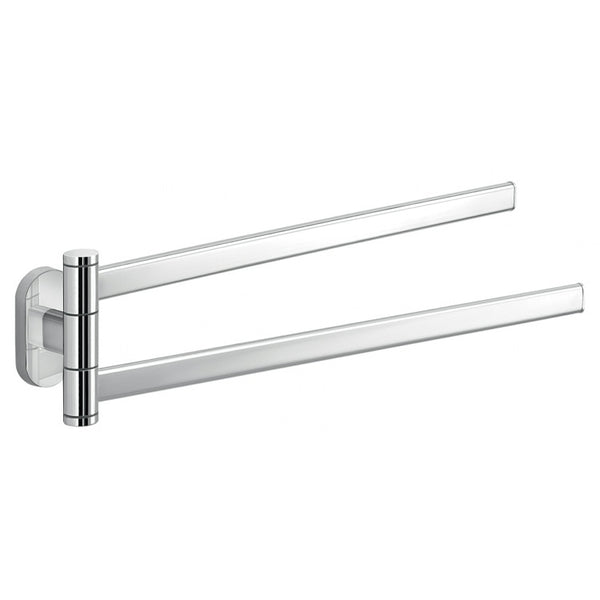 Febo Polished Chrome Dual Swivel Towel Bar - Stellar Hardware and Bath 